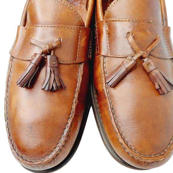 G H Bass Weejuns Men's Tasseled Loafers Brown Leather Shoe Sz 13 D Made in USA - Picture 16 of 16